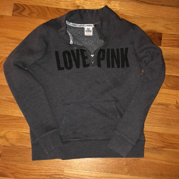 PINK Victoria's Secret Sweaters - Light grey LOVE Pink zipper pullover